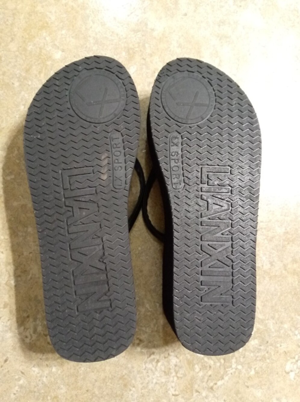 Black Women’s Wedge Flip Flop Sandals - Classic Casual - Picture 4 of 8